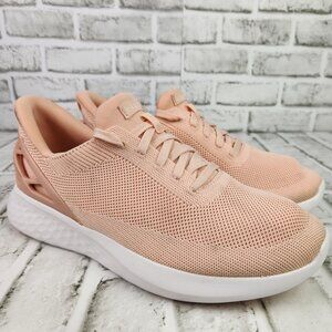 Kizik Athens Women's Size 10.5 Wide Peach Lace Up Hands Free Slip Knit Sneakers